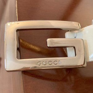 💯 Authentic GUCCI Vintage Leather Belt and Buckle - Size Small